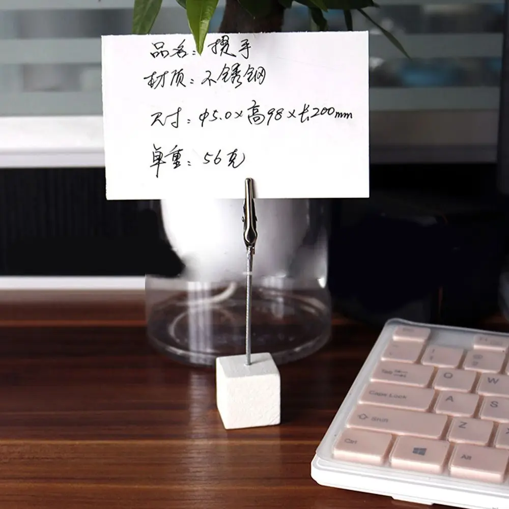 10Pcs Multi-Color Table Number Holder with Crocodile Clasp Wooden Wooden Block Photo Holder Decorative 11*2.5*2.5cm Picture Clip