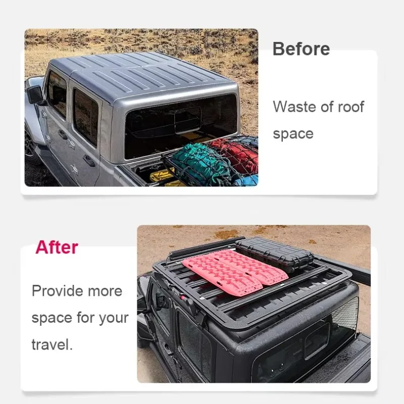 

Factory Hot Selling Off-road Vehicle Exterior Accessories Multifunctional Roof Rack Luggage Platform for Wrangler JL JK BJ4