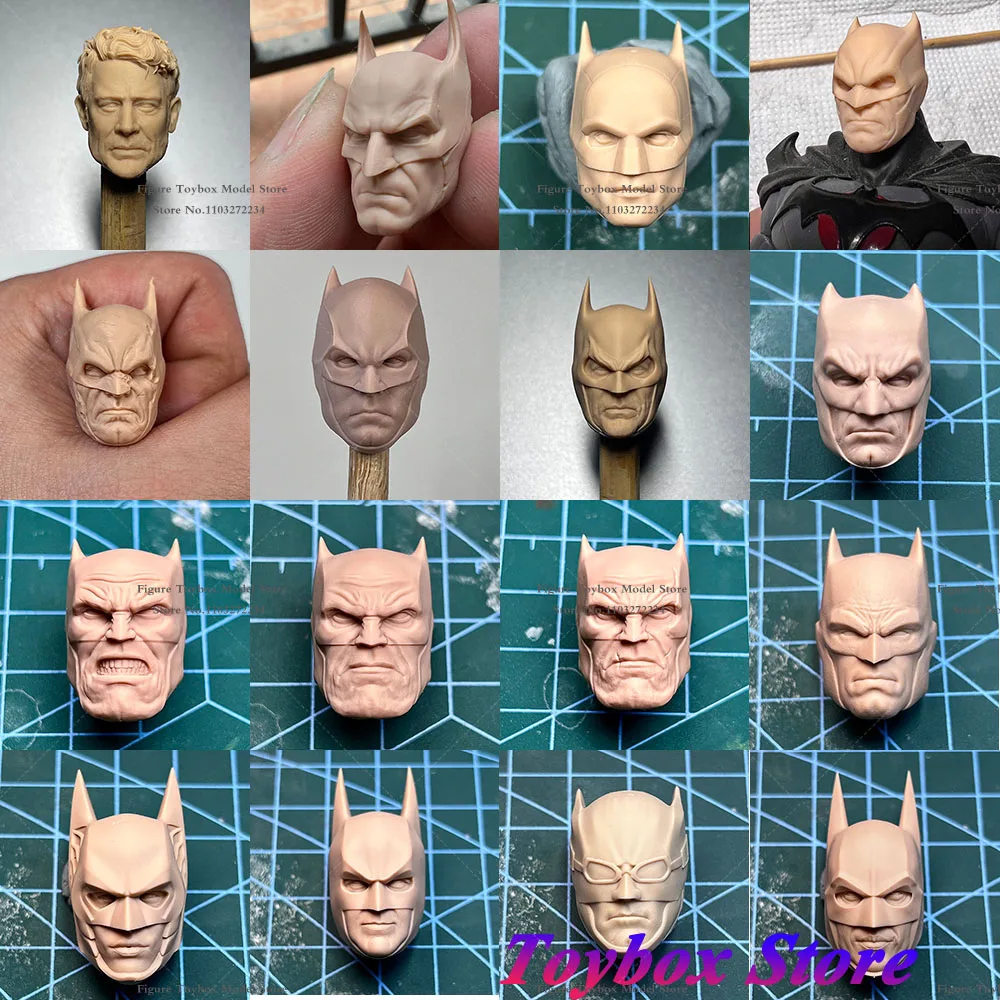 White Model 1/12 Unpainted Dark Knight Batman McFarlane Thomas Wayne Ben Head Sculpt for 6'' SHF DC Mafex ML Mezco Action Figure