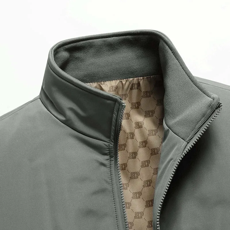 Plus Size 7XL 8XL Men Casual Business Jackets Solid Color Loose Coats Male Lightweight Streetwear Zipper Stand Collar Jacket