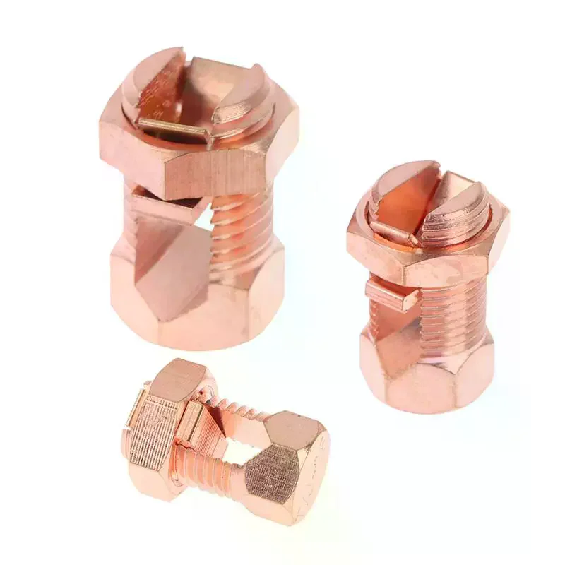 TJ Series Split Copper Bolt Connector Anti-Corrosion Sturdy Clamp for Automotive Circuit Wiring Connection