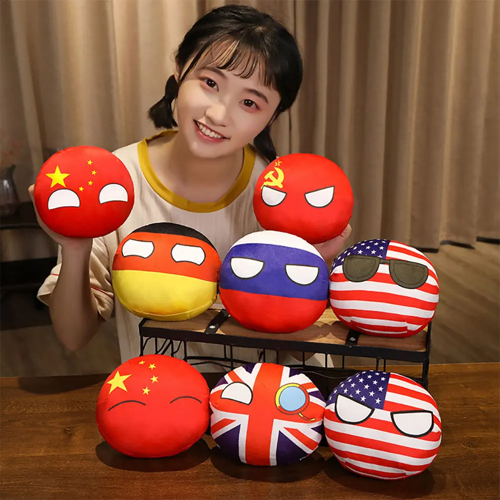 10cm creatività Polandball peluche ciondolo Country Ball peluche portachiavi regalo MINI palla giocattolo italia corea urss borsa Decor portachiavi