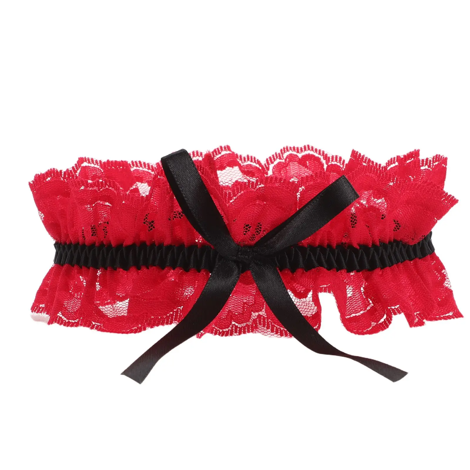 

Lace Leg Bride Garters Women Bridal Bowknot Bridal Red Lace Black Ribbon Adjustable Comfortable