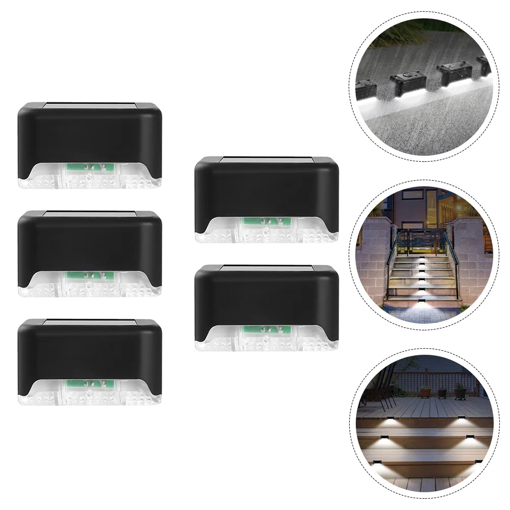 

Solar Fence Lights Outdoor Deck Lamps Step Light Waterproof Garden Lighting Charge Daytime Turn Night Safety Courtyard Practical