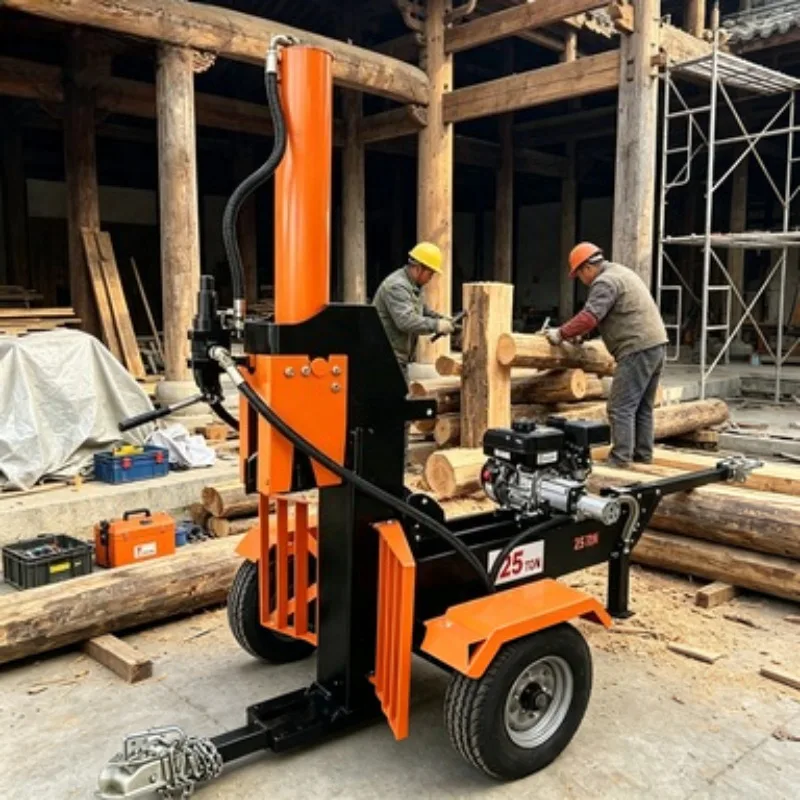 Manufacturer Horizontal Vertical Petrol Mobile Firewood Processor Wood Cutting Machine Wood Chipper Log Splitter