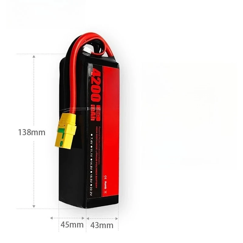 4200mAh 22.2V For RC Quadcopter Helicopter FPV Racing Drone Rechargeable Battery 6S 35C LiPo Battery