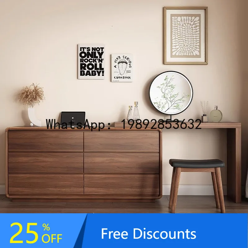 LYY Solid Wood Dressing Table and Chest of Drawers Integrated Bedroom Modern Simple High-end Storage Makeup Table Convertib