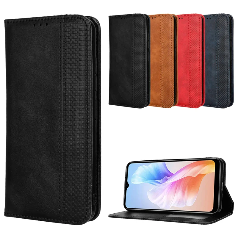 For Doogee X98 leather retro self-attaching phone case Of Doogee X97 X97Pro X96 Pro X95 S97 Pro  case flip magnetic wallet cover