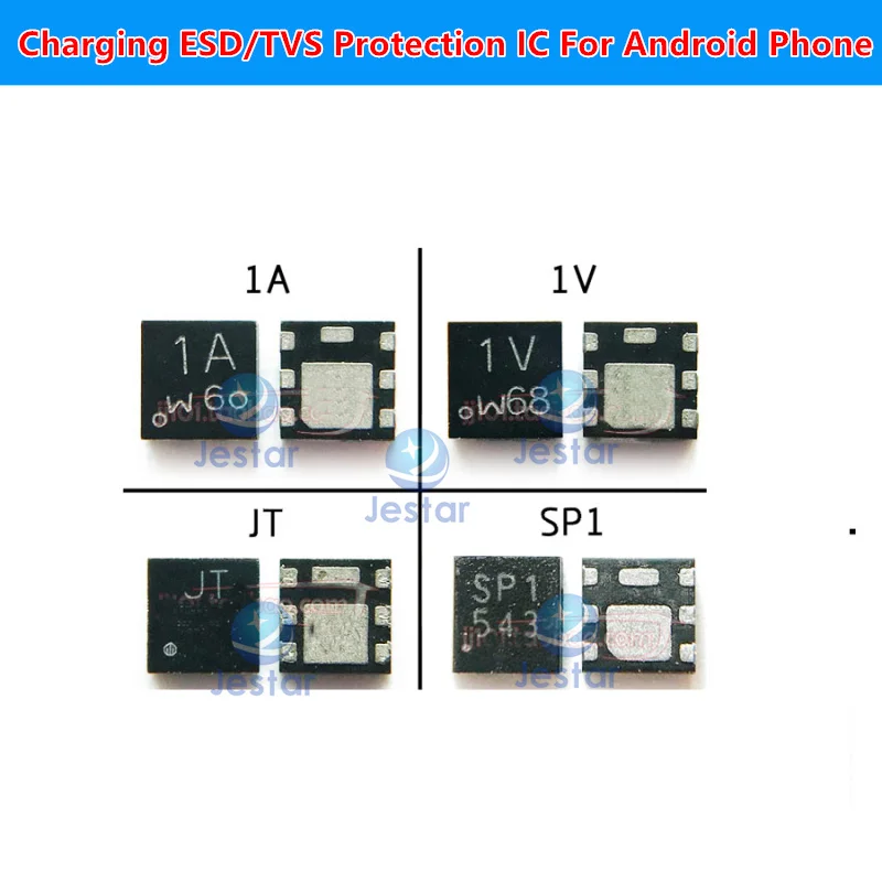 5pcs Marking  CX 1A 1V JT A4 AJ N6S NC 1H 1M 2B 5E 12P 1224 ED H1 SP1  ESD/TVS Protection IC For Android Phone