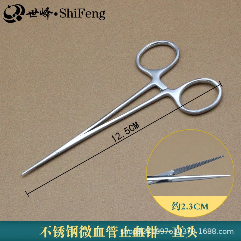 الطبية الأوعية الدموية الدقيقة مرقئ الفولاذ المقاوم للصدأ مستقيم منحني مزدوج الجفن الدهون جراحة الملقط الذهب مقبض الجراحية #5