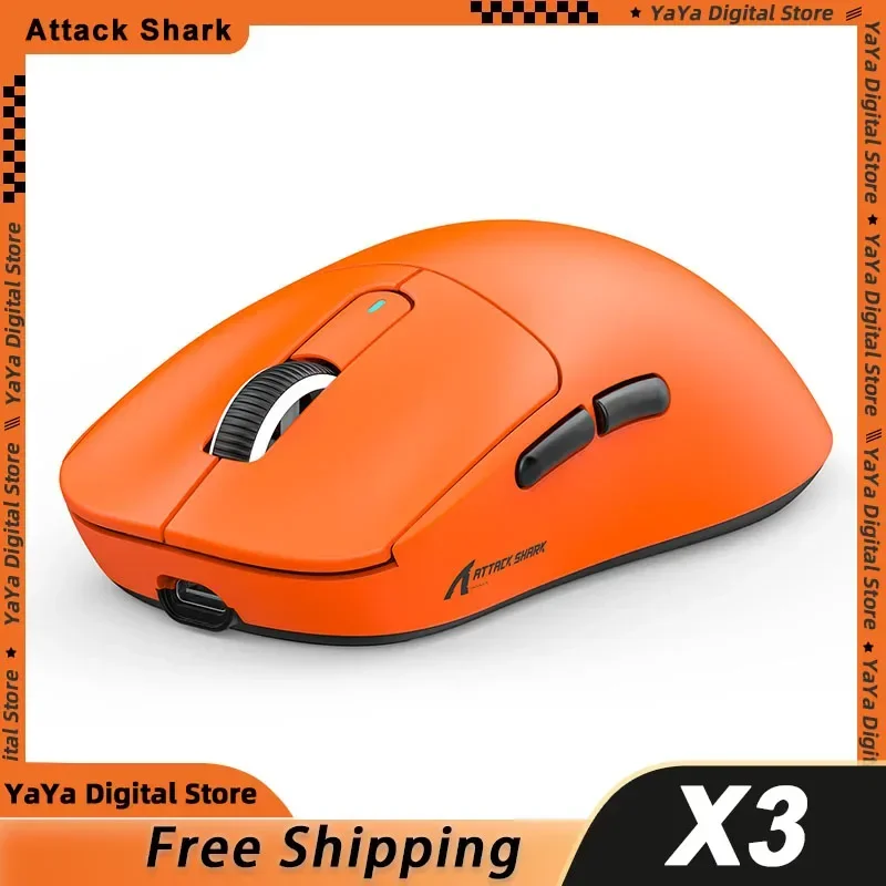 Attack Shark X3 Three-mode Wireless/Bluetooth Mouse Lightweight Paw3395 Long-lasting TTC Encoder E-sports Game Office Mouse