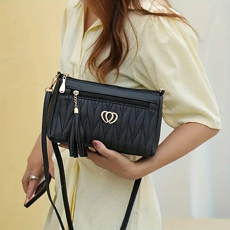 

Классическая стеганая сумка через плечо для женщин, винтажный ремень из синтетической кожи, сумка и кошелек для телефона на каждый день