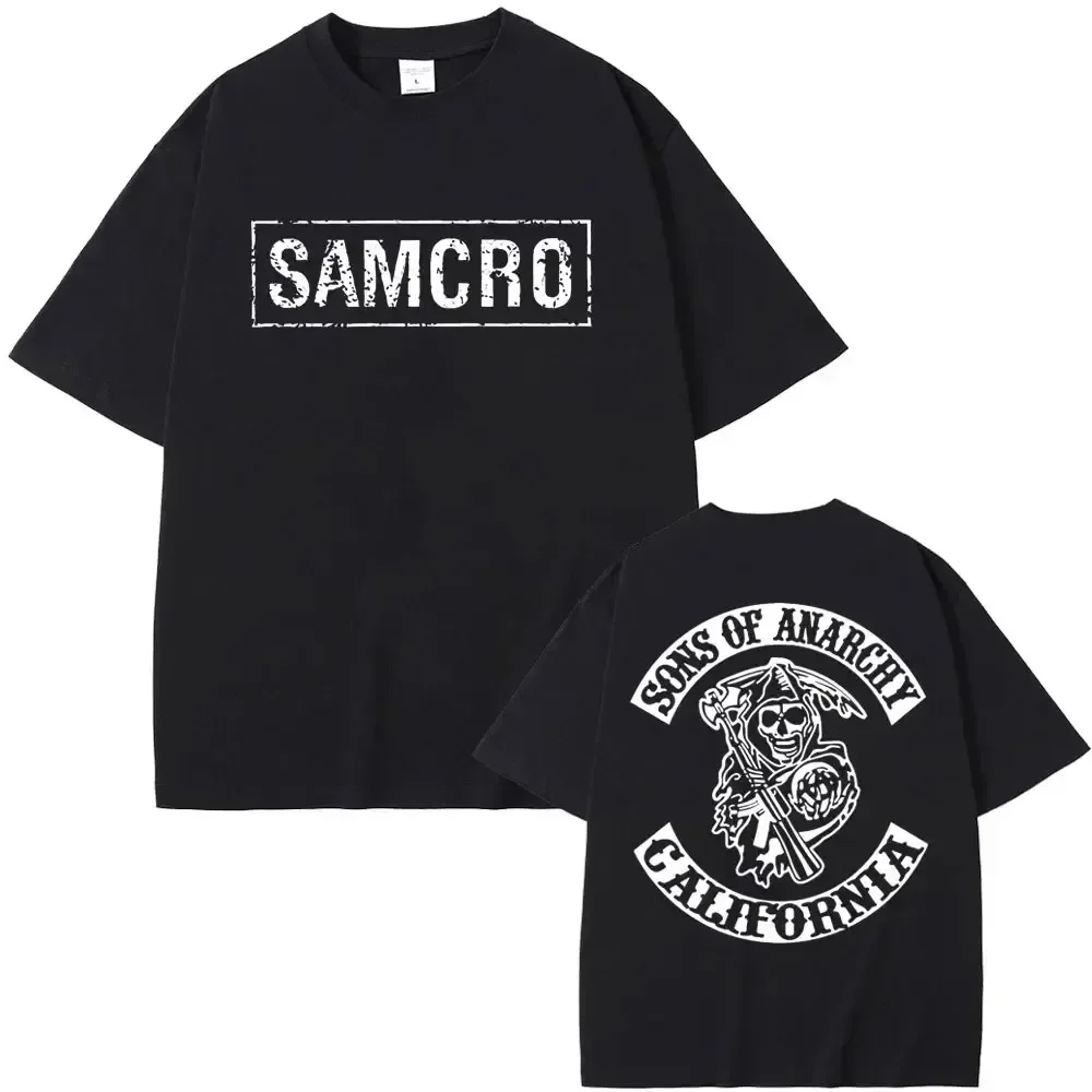 

Футболка À Manches Courtes 100% хлопок Pour Hommes Et Femmes Ladies Pajamas Avec Imprimé SAMCRO De Sons of Anarchy