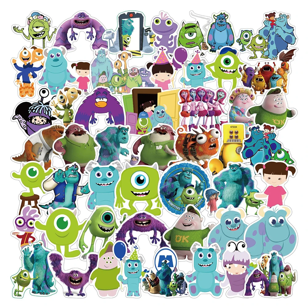 10/30/50PCS Cool Monster Inc Stickers Disney Cartoon Decals Toys DIY Notebook Phone Skateboard Laptop Helmet Car Sticker Gifts