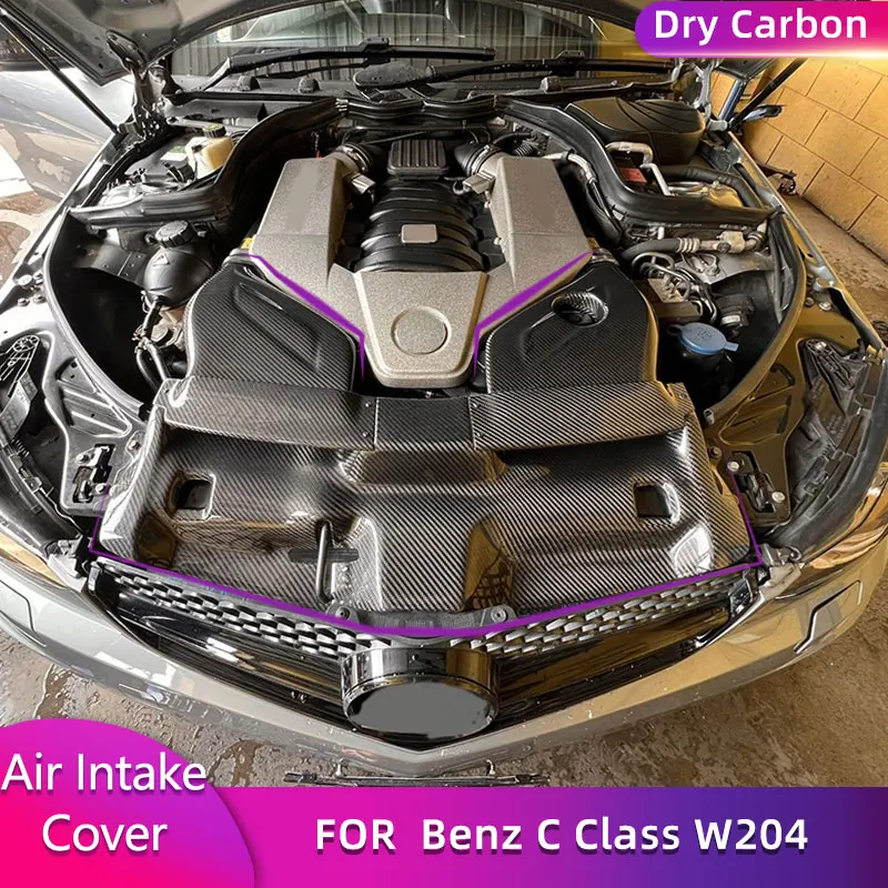 

Превосходная крышка воздухозаборного фильтра из сухого углерода для Mercedes Benz C Class W204 C63 AMG 2-дверный 4-дверный 2008-2011 3 шт. накладки двигателя автомобиля