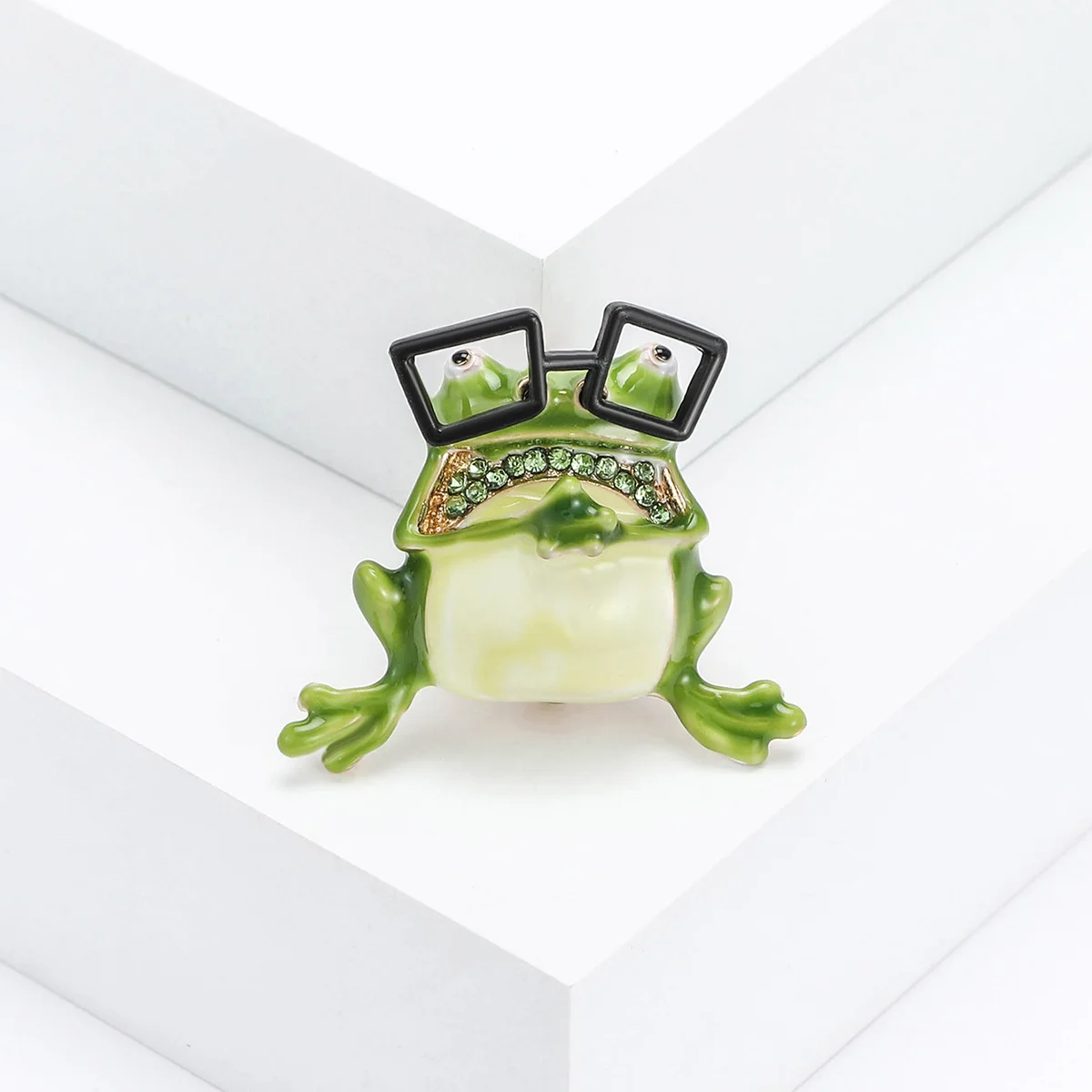 Dmari Women Brooch Fashion Frog Enamel Pin Frog With Glasses Lapel Pin Cute Funny School Accessories Gift For Friend