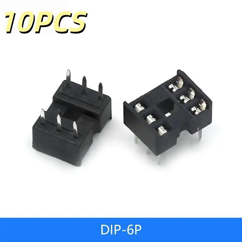 10Pcs DIP6 DIP8 DIP14 DIP16 DIP18 DIP20 DIP28 DIP40 Pins Round Hole IC Socket Connector DIP 6 8 14 16 18 20 24 28 40 Pin Socket