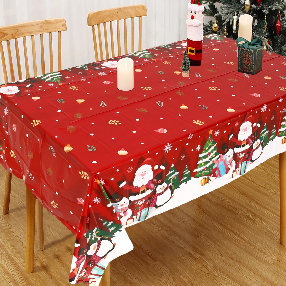 Christmas Santa Claus Tablecloth Merry Christmas Decoration for Home 2024 Desktop Xmas Ornament Navidad Natal New Year Gift 2025