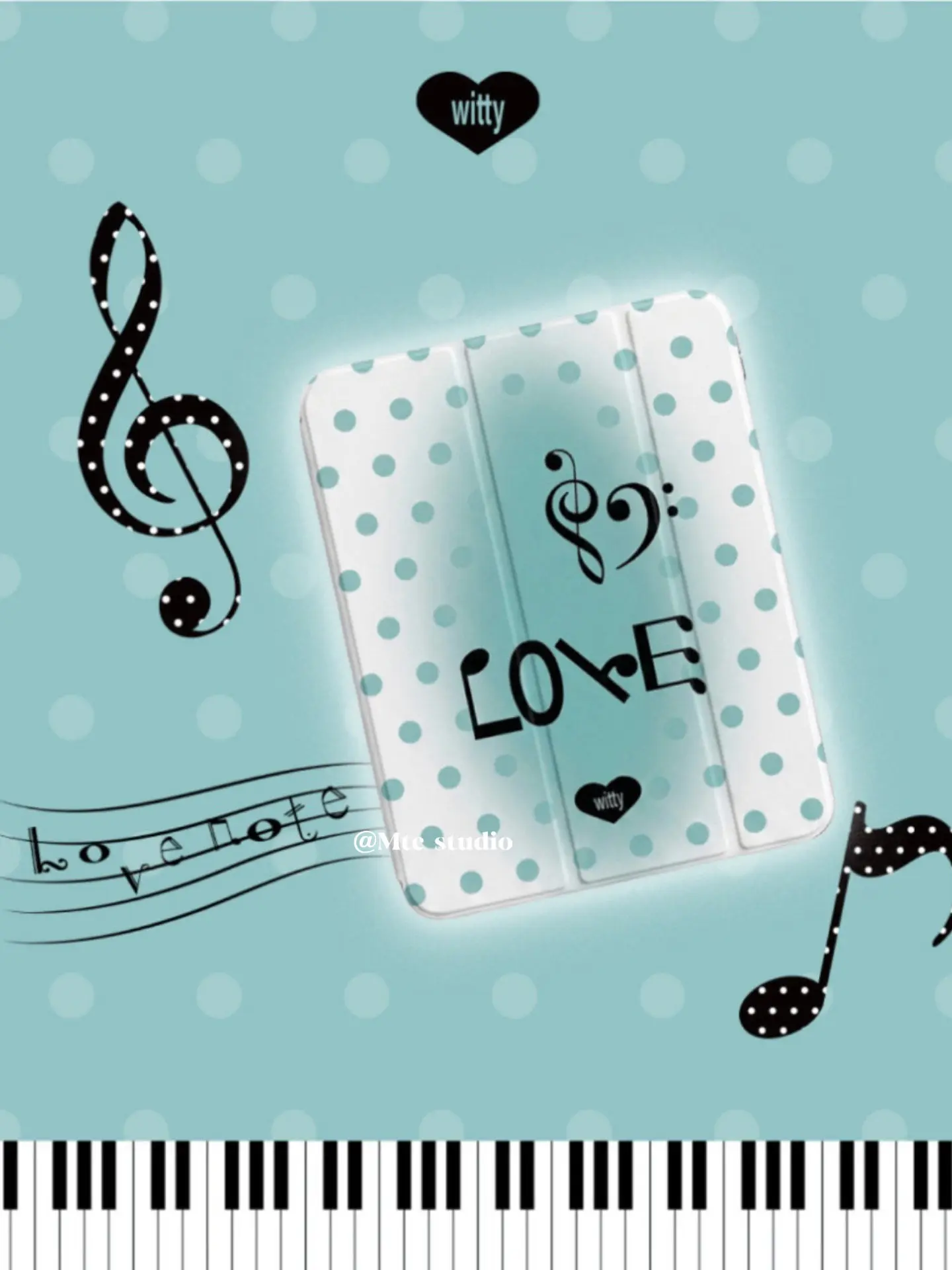 Gradient Green Polka Dots Music Notes 3+Y-fold Flip Clear Cover For iPad 10th 11th Gen 7/8/9 10.2'' Air 4 5 6 7 11 Mini 6 7 Case view 3