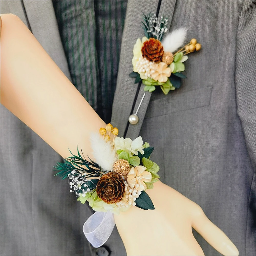 زهرة الورد الزفاف المعصم الصدار العروة للعريس الزفاف زوجين اكسسوارات الزفاف حفل زواج عيد الحب #2