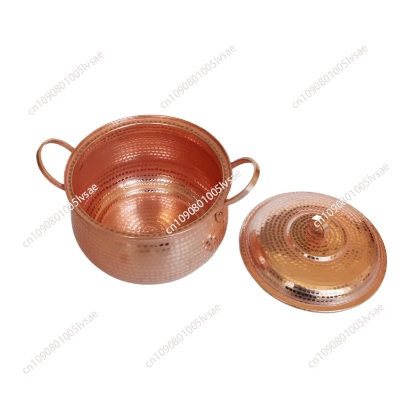 100% Pure Copper Pot Stew Steam Soup Purple Deep Casserole Steamer Handmade Soup pot hot pots 18-30cm