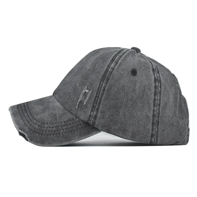 Women's Baseball Cap Ponytail Hat Girls Soft crown washed Cotton Summer Hats for Woman Pure Color Messy Bun Cap Unstructured