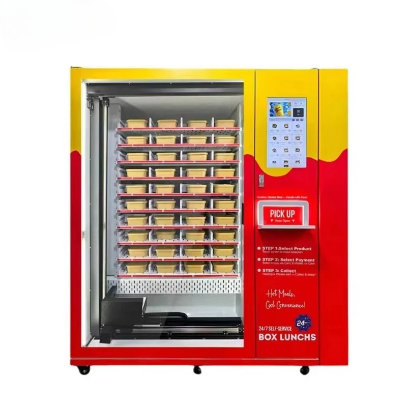 Commercial Hot Food Self‑Vending Machine Microwave Heating Bento Lunch Box Sandwich Fast Food Selling Kiosk