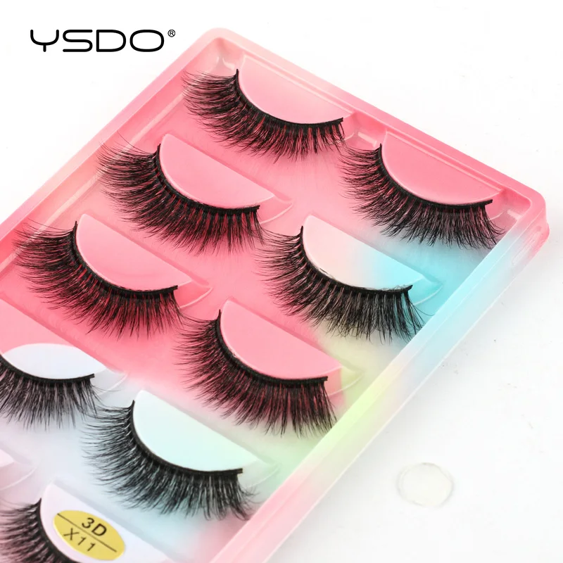 38 Styles 5 Pairs 3D Mink Eyelashes Soft Wispy Fake Eyelash Extension Tool Natural Mink False Lashes Makeup Fluffy Volume Cilios