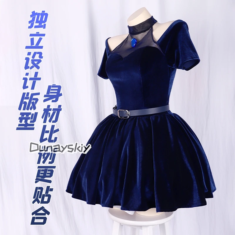 Мизи Косплей Костюм Аниме Косплей Женский Сценический Костюм Мизи Синее Короткое Платье HSIU Розовый Градиент Синий Фиолетовый Длинные Волосы Рождество