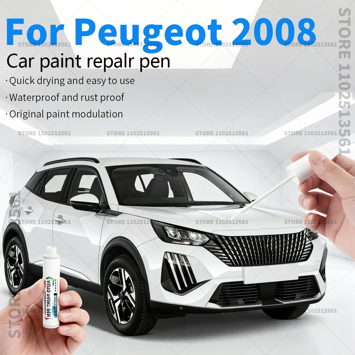 

Для Peugeot 2008 2013-2025 P21 P54: Карандаш для ремонта краски, средство для удаления царапин, аксессуары для авто DIY, черный, белый, серый, синий, оранжевый
