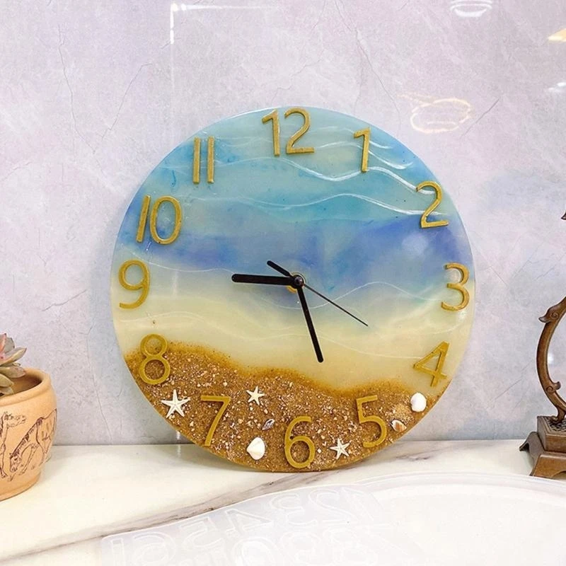 Clock Epoxy Mold for Resin Casting Clock Wall Decor Mould Number Clock Silicone Mold DIY Wall Hangings-Decor Mould
