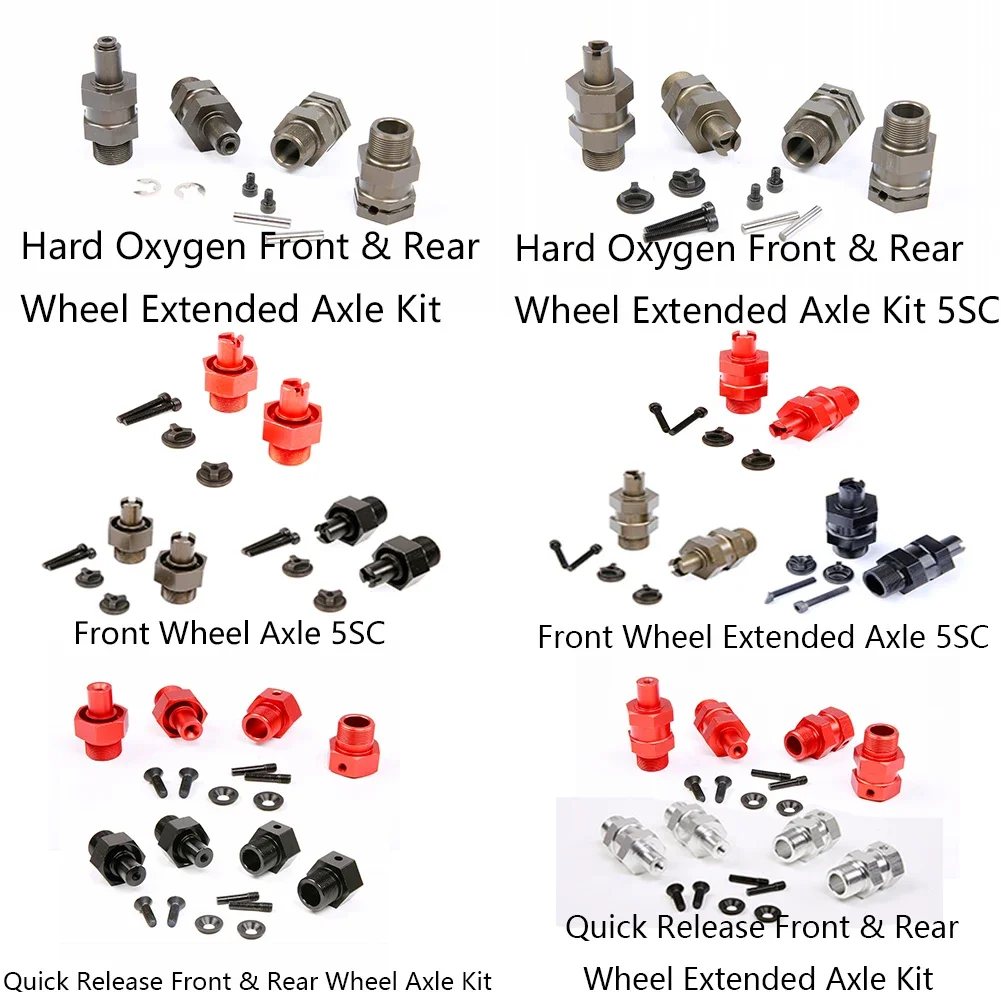 Kit asse esteso mozzo esagonale anteriore o posteriore in metallo a sgancio rapido per 1/5 HPI ROFUN ROVAN KM BAJA 5B 5T 5SC RC ricambi auto