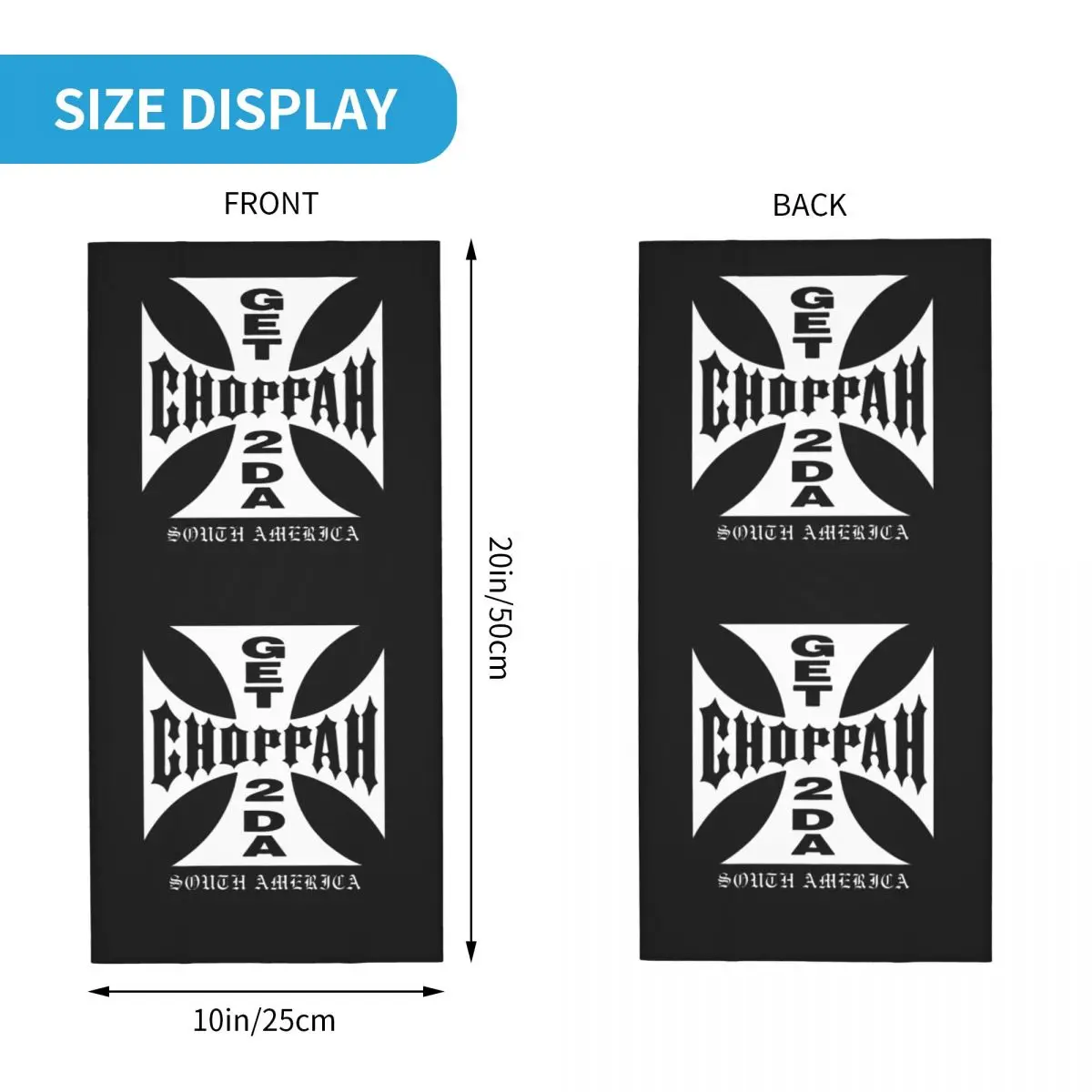 GET 2 DA CHOPPAH Bandana para el cuello, polaina West Coast Chopper, pasamontañas para la cara, bufanda cálida para la cabeza, deportes al aire libre, transpirable para adultos