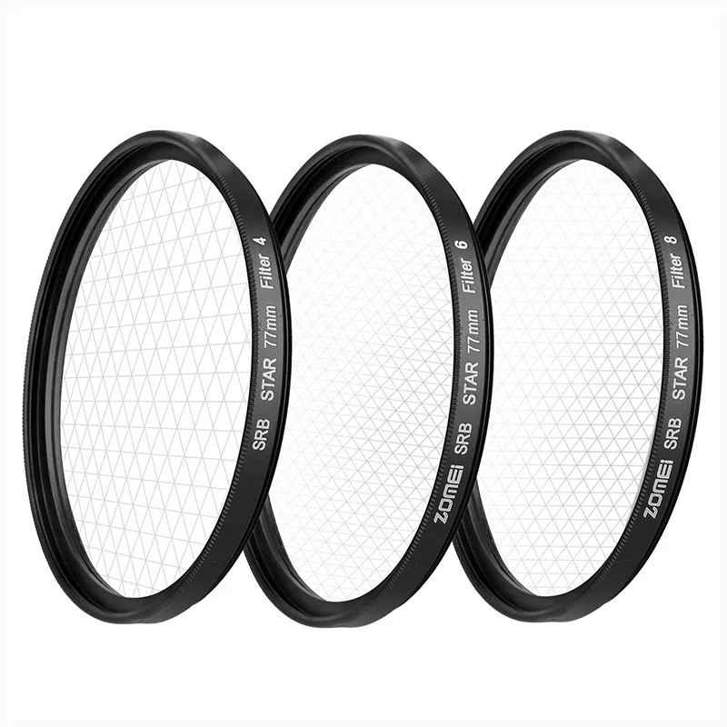 Star Filter Line 52mm 55mm 58mm 62mm 67mm 77mm 82mm Camera Lens Filter 4 6 8 Line for Photo Photography
