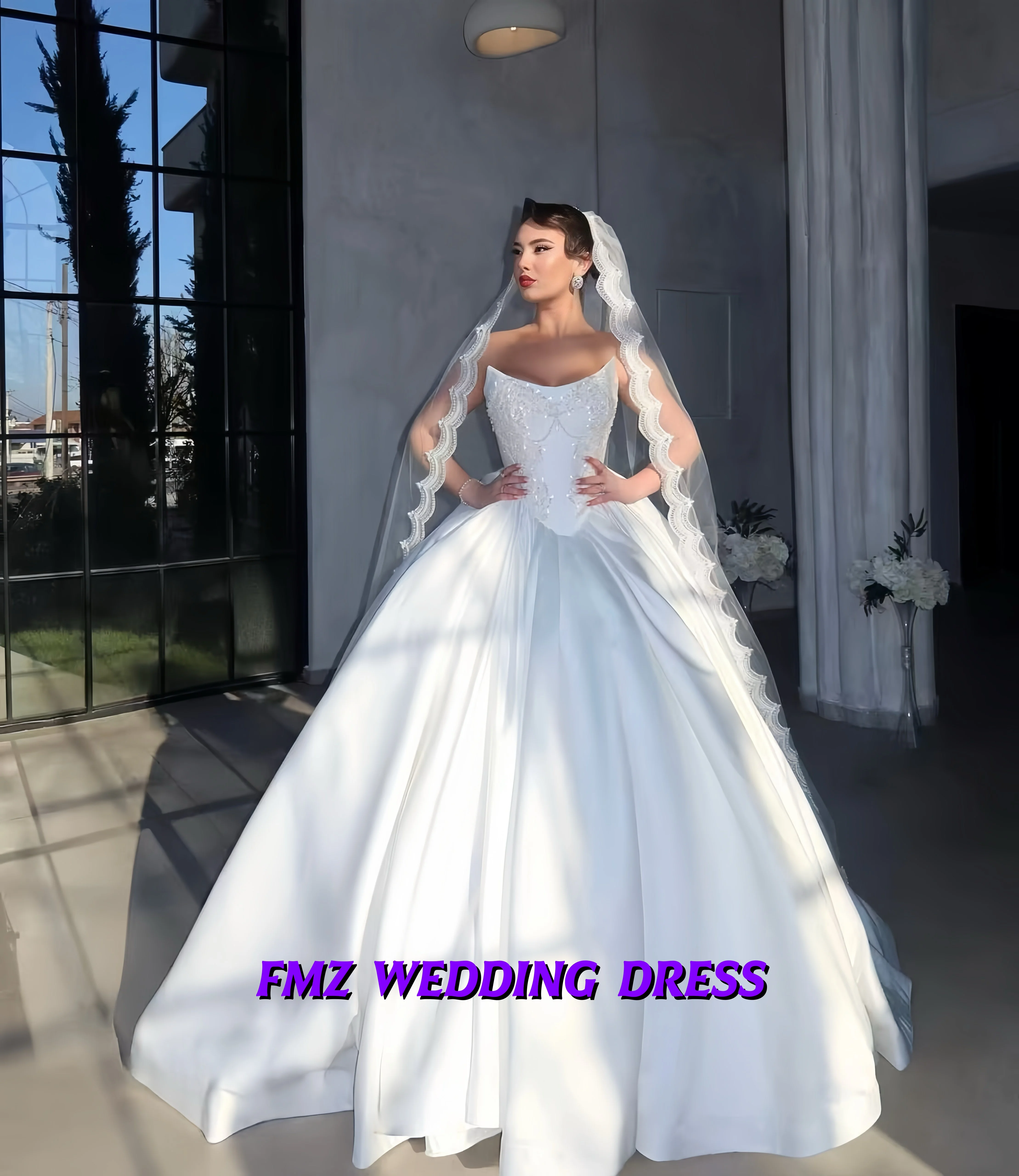 

Свадебное платье на заказ, без рукавов, с открытыми плечами, роскошное бальное платье, свадебное платье, свадебные наряды (vestidos de novia)