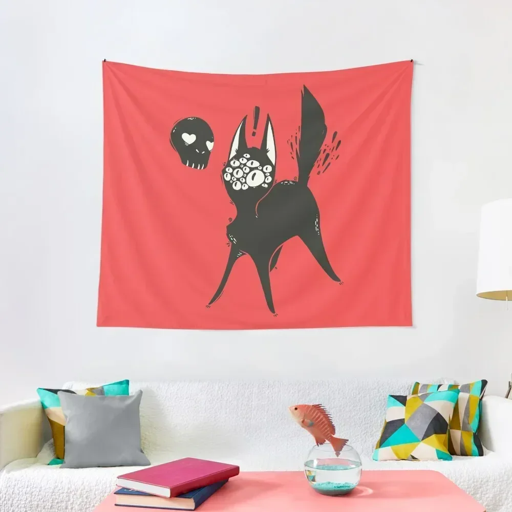 

Creepy Cute Many Eyed Cat, Grunge Goth Artwork Tapestry Wall Hanging Room Decor Cute Room Decor Tapestry