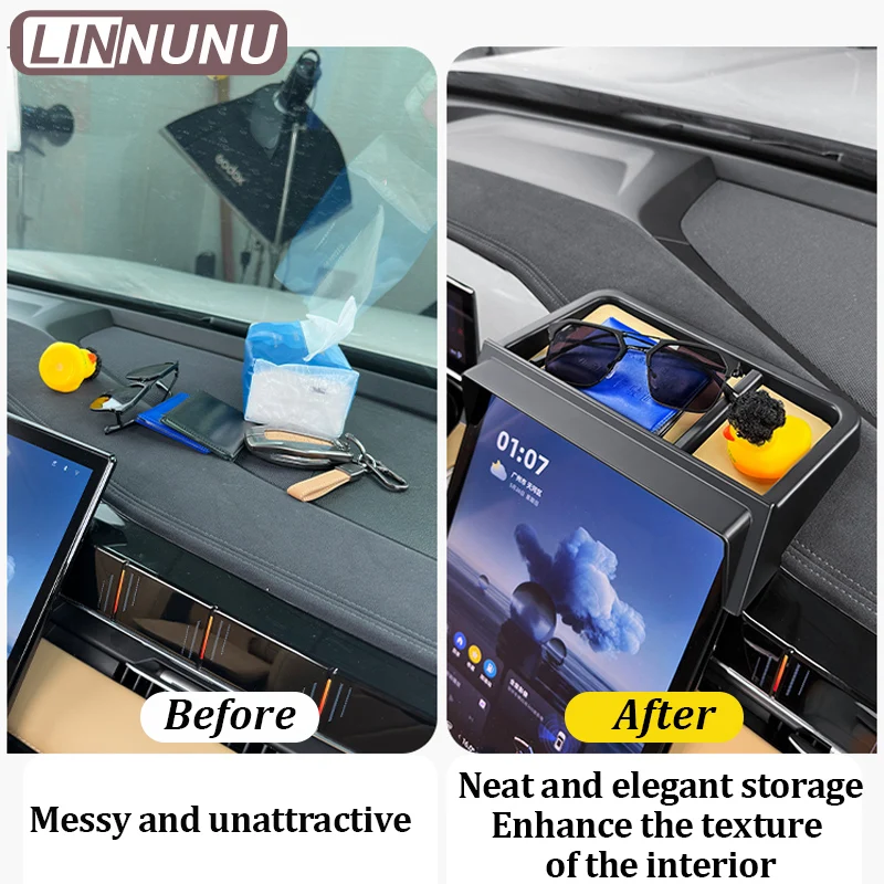 LINNUNU Storage Box Behind Navigation Screen For Geely Starray Atlas II Boyue L Central Control Screen Storage Car Accessories