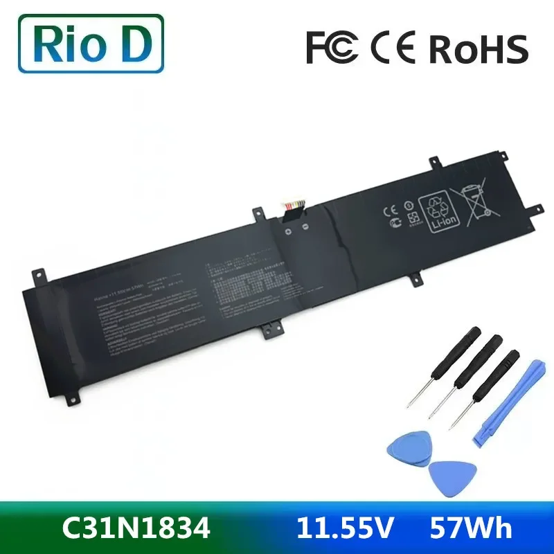 

C31N1834 Laptop Battery For ASUS ProArt StudioBook Pro 17 W700G W700G3T W700G1T W700G2T H700 H700GV 11.55V 57WH