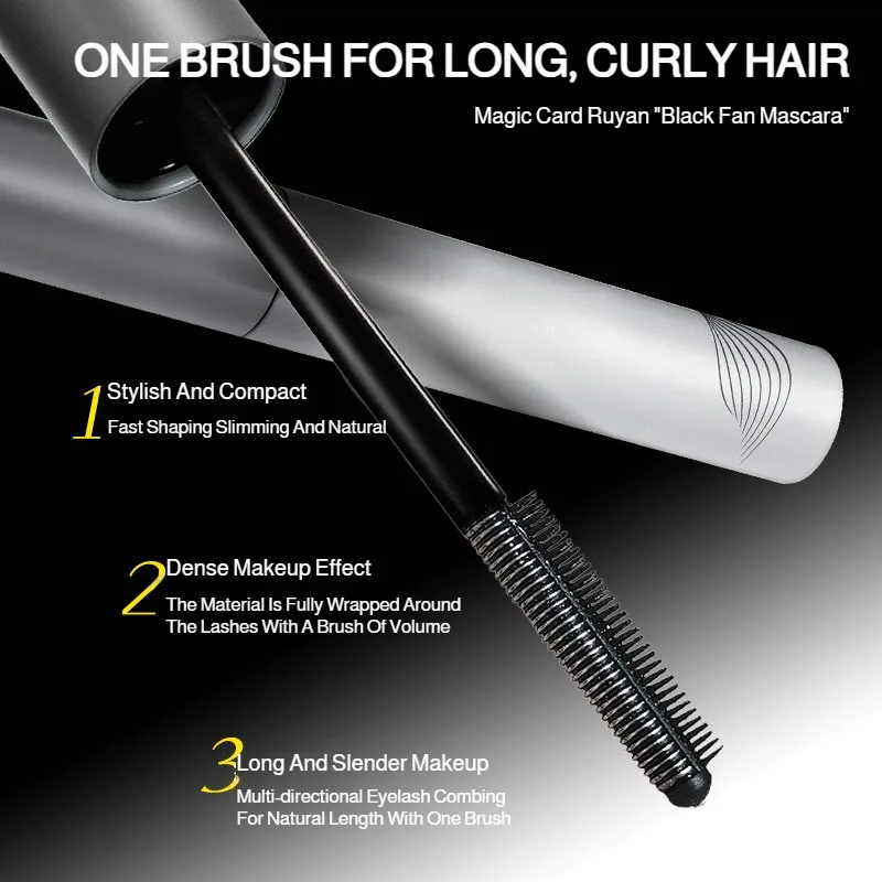 Rímel sem manchas de fibra de volume definição curling lift cílios alongados naturais de longa duração