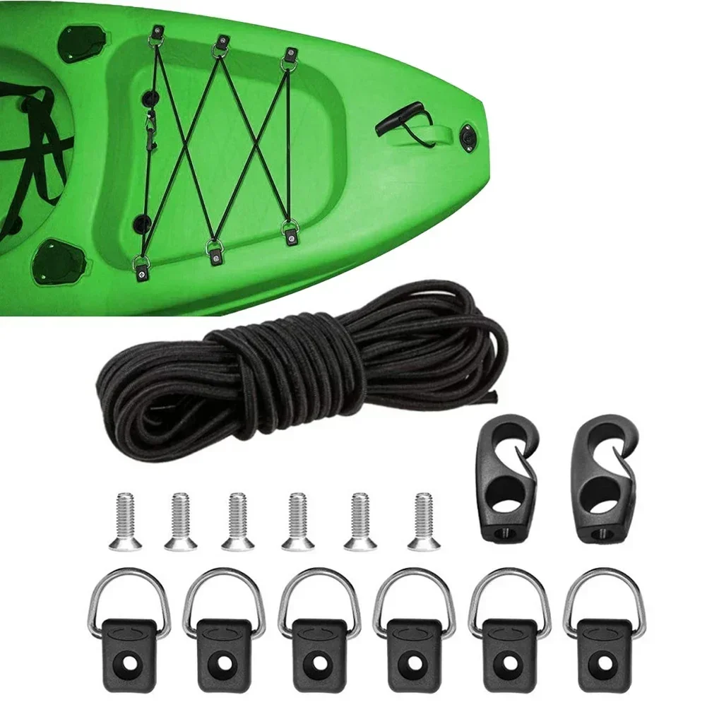 

Kayak Deck Rigging Screws J Hooks D Rings Bungee Cord For Camping Outfitting Boat Canoe Accessories