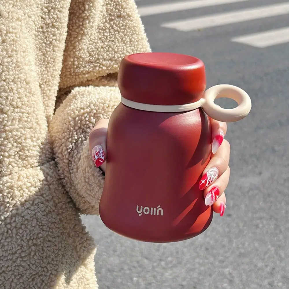 

Stainless Steel Mini Thermos Cup with Handle Insulated Portable Vacuum Flask Leak Proof Portable Thermal Water Bottle Coffee Tea
