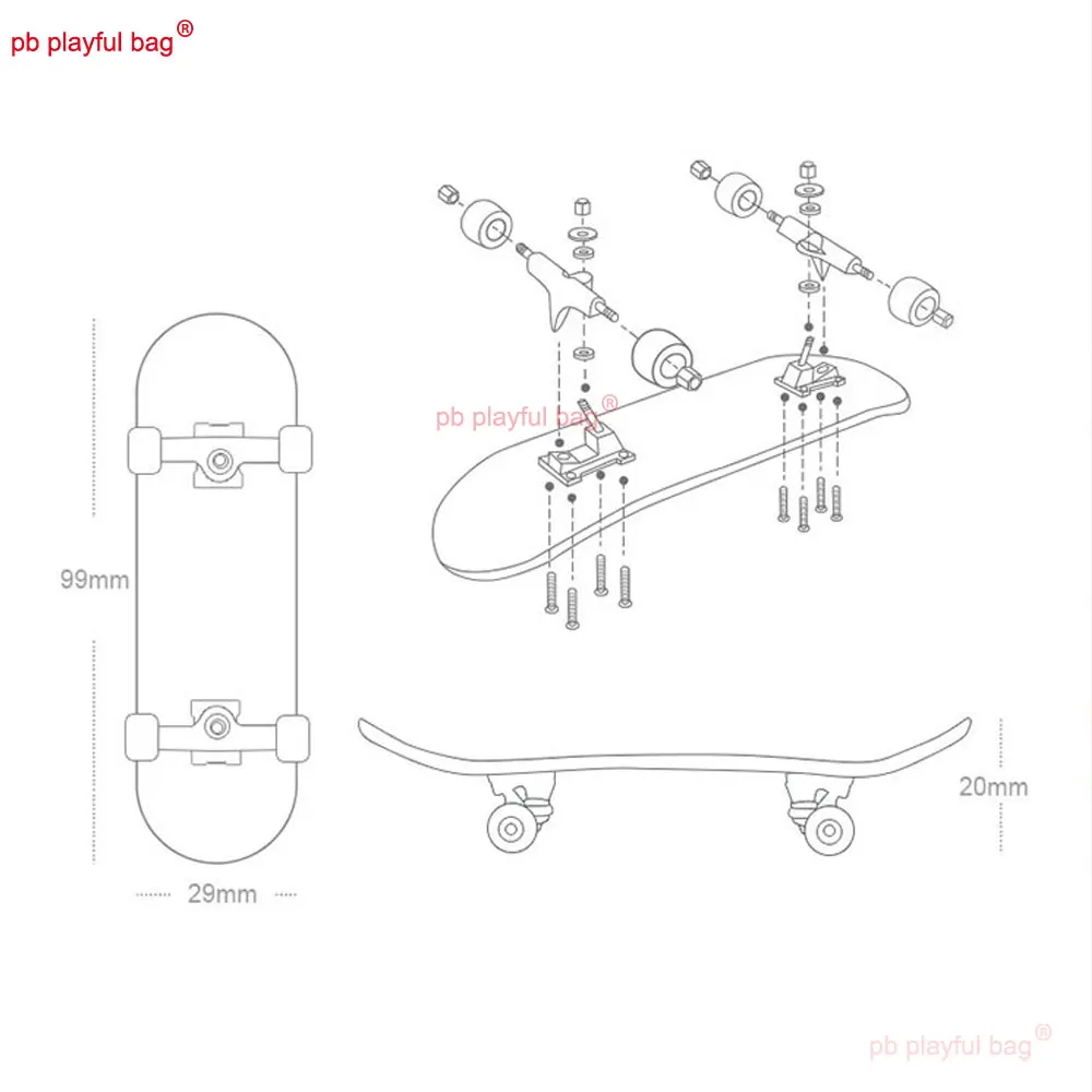 Mini Puzzle con punta delle dita giocattoli in legno professionale Finger SkateBoard novità giocattoli per bambini regali per feste per il tempo libero ZG333