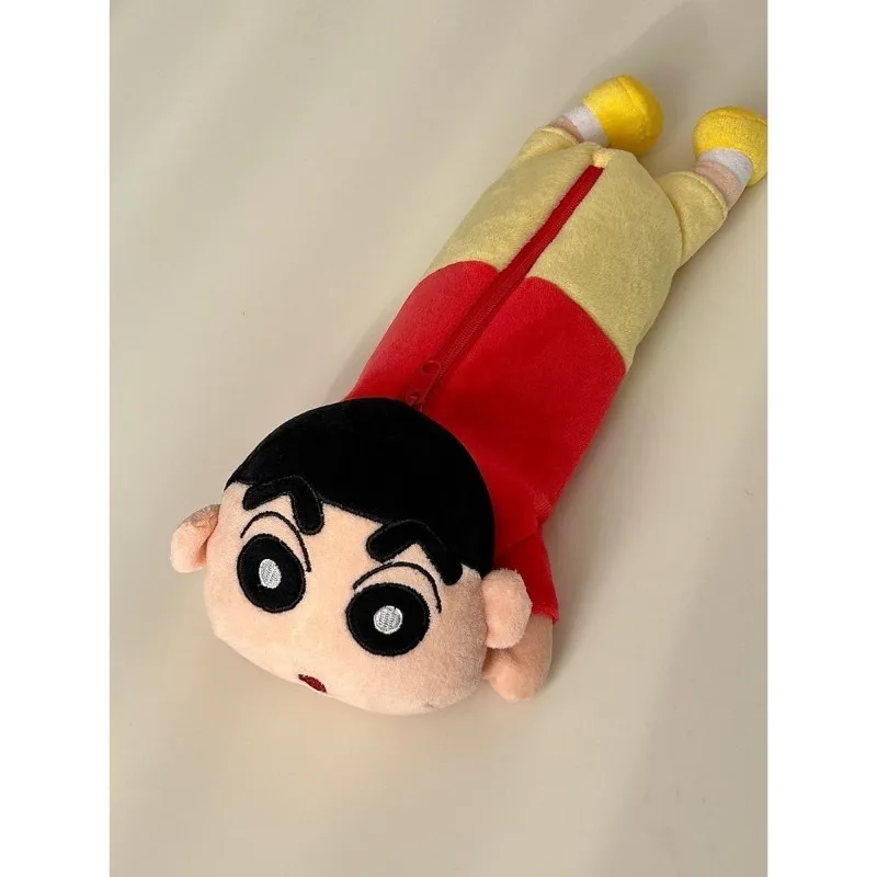 

New Anime Kawaii Crayon ShinChan 3D Plush Doll Makeup Pencil Case Stationery Bag Carry-On Comfort Texture Lovely Gifts