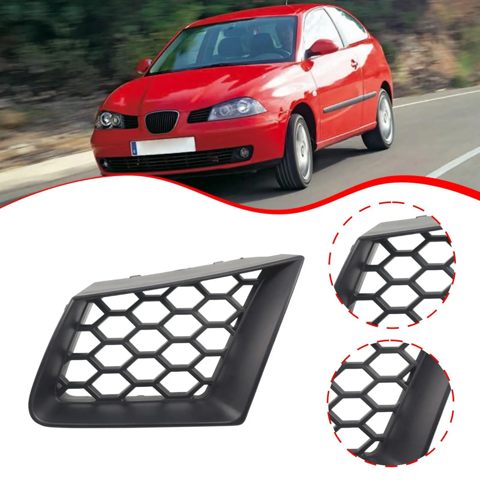 Radiator Grille 6L0853677A 6L0853677 Replaces Automotive Accessories Decorative Left Side Grill Trim for Seat Cordoba-typ 6L
