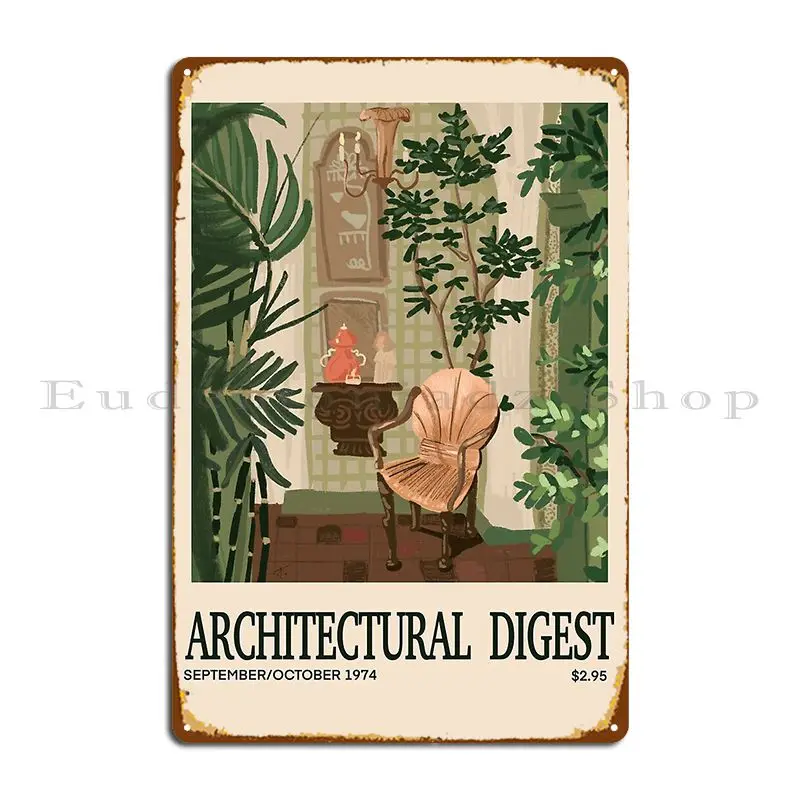 Inspired In Architectural Digest Vintage Cover Metal Plaque Poster Plates Home Custom Club Bar Design Pub Tin Sign Poster