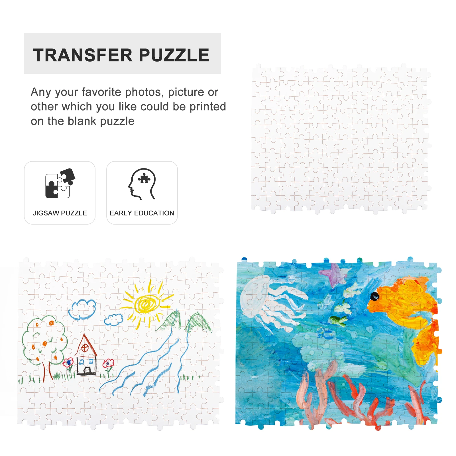 

1000pcs Wooden Puzzle Blank Jigsaw Children Puzzles Heat Transfer Puzzle Pieces Custom Invitations Game Props Two Sides