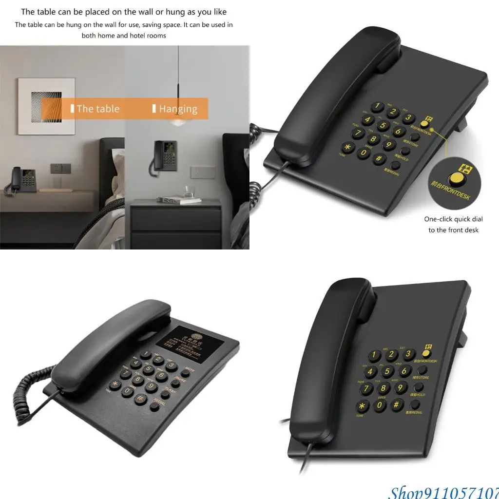 203B Corded Telephone Landline Phone Big Button Landline Phones with Redial Function