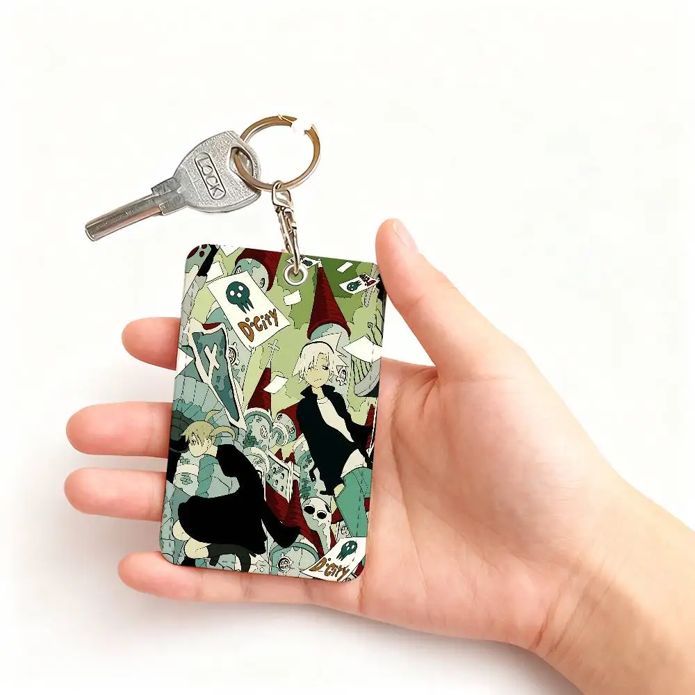 Soul Eater 1 Card Holder, Leather Card Storage Box, Key Chain, Access Tag Holder, ID Card Holder, Key Chain