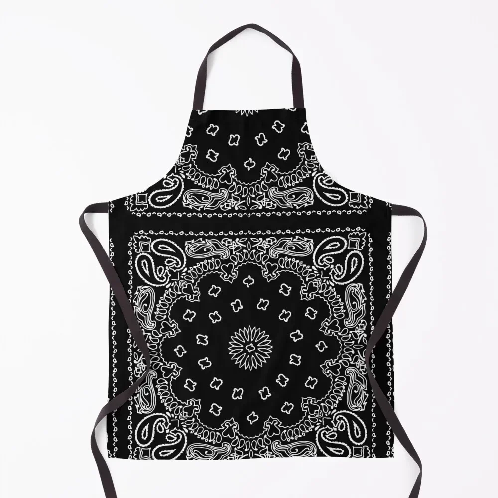 

Black Bandana Apron Funny For Home Accessories Kitchen For Men Art Apron