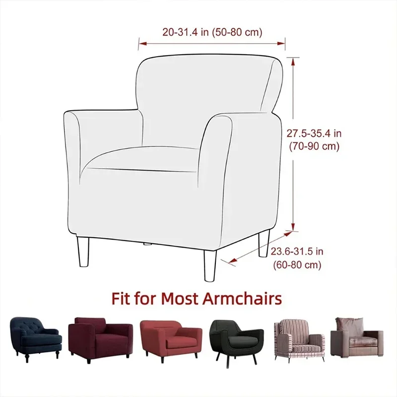yes1pc Grid Jacquard Club Chair Cover Stretch Tub Armchair Slipcovers Elastic Single Sofa Couch Covers Living Room Bar Hotel